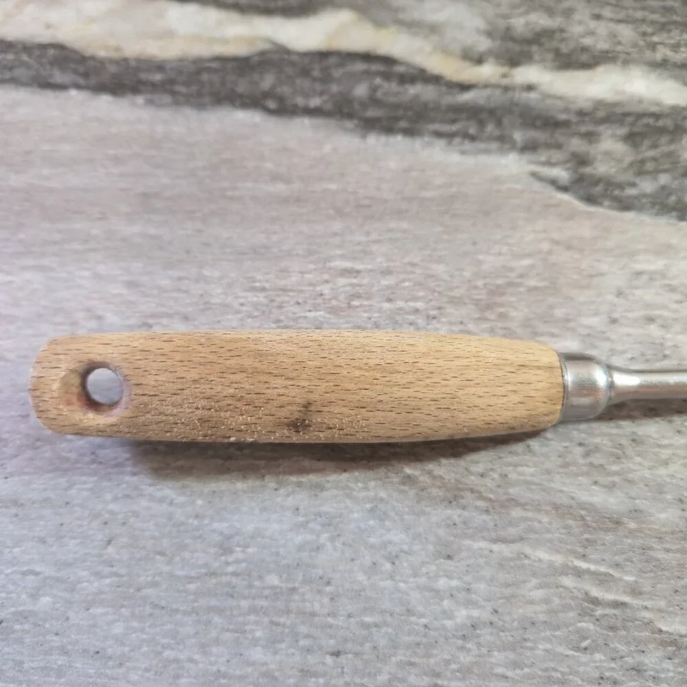 Ekco Eterna Carving Fork/Meat Fork Shaft Wood Handle 13” Long Vtg Kitchen USA